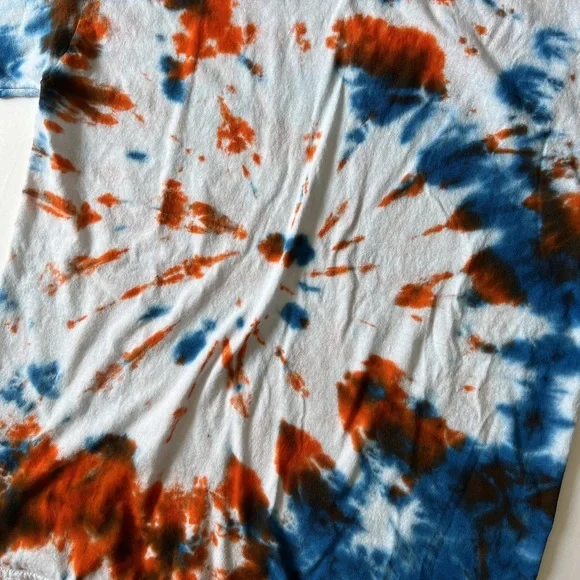 tie dye tee Size L white orange blue spiral dye‎ Gildan t shirt - Picture 3 of 6